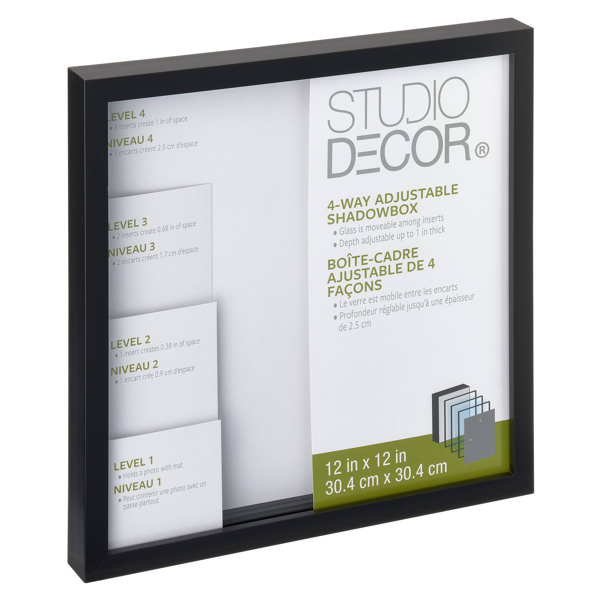 Black Adjustable-Depth Shadow Box by Studio Décor